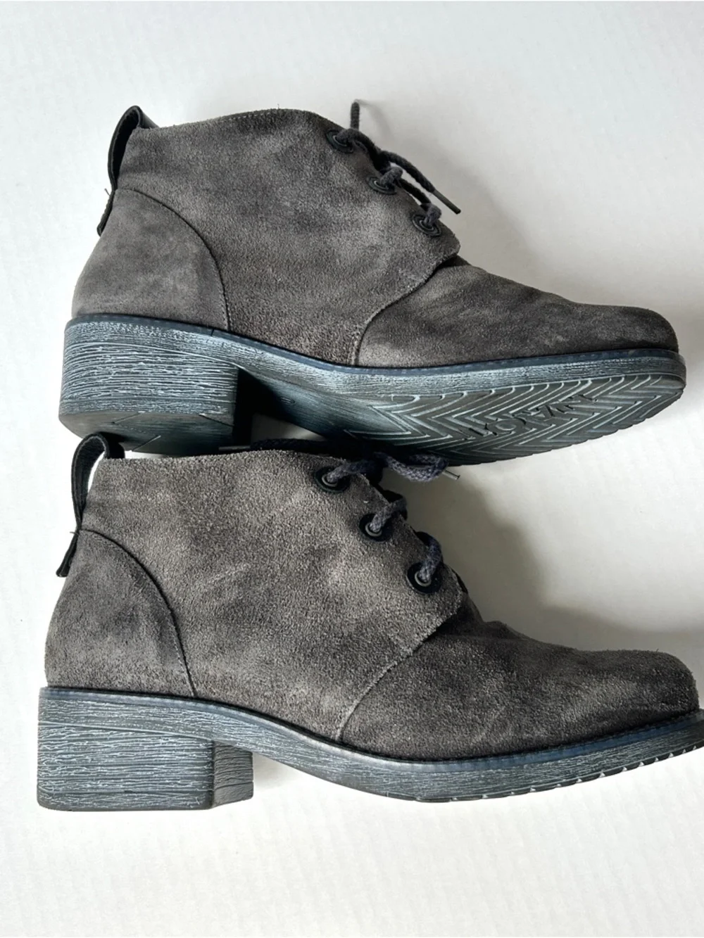 Naot Love Boot in charcoal suede